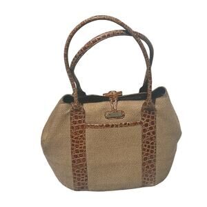 Eric Javits New York Vintage Woven Straw Two-Handle Satchel Handbag
